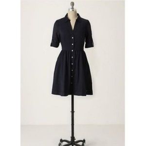 Anthro Moulinette Soeurs | Navy Reed Shirtdress 2